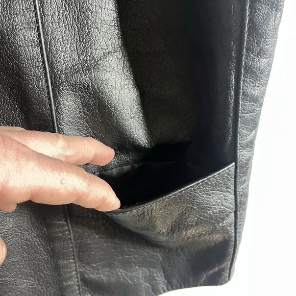 HARLEY-DAVIDSON American Top Genuine Leather Vest Size 36 Black Motorcycle Biker - Picture 8 of 14